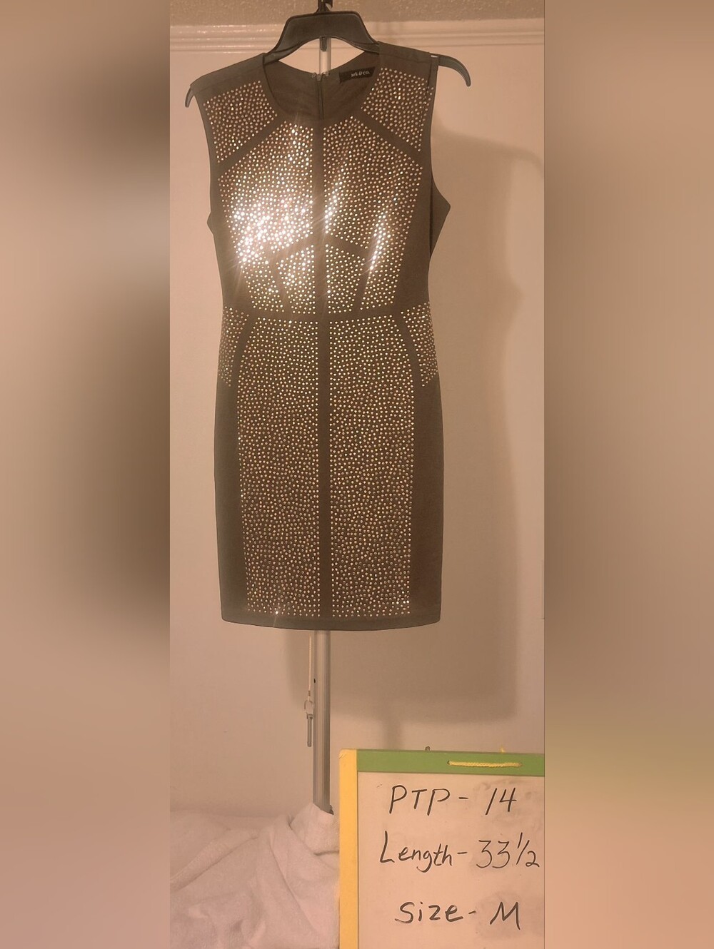 Ark & Co Olive Studded Pencil Dress